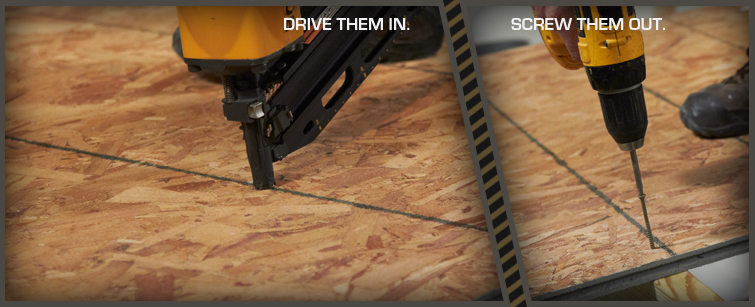 Interior Sub-floor Fastening Using PneuScrew 